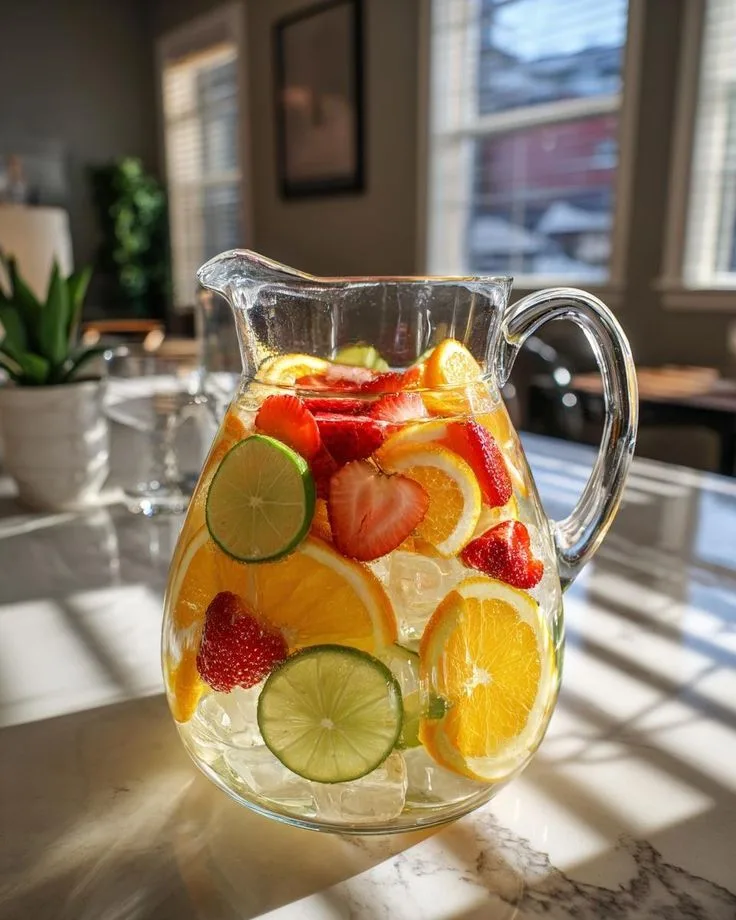 Agua detox con frutas naturales