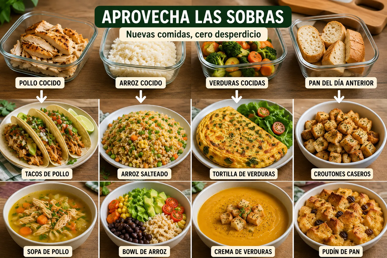 Cómo aprovechar las sobras para crear nuevas comidas
