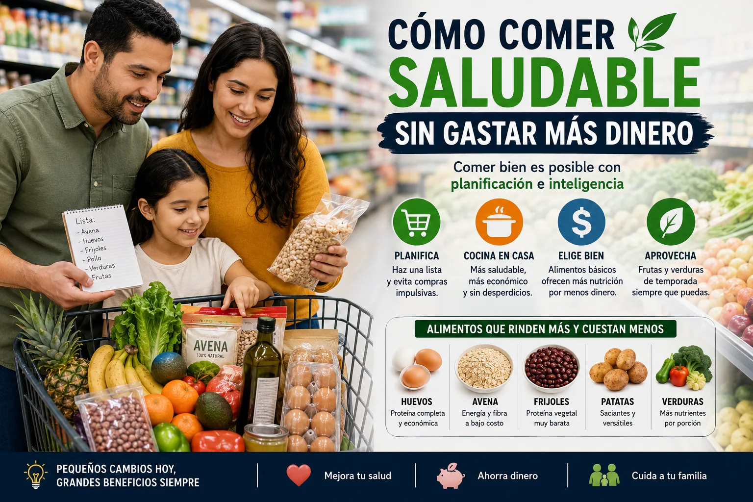 Cómo comer saludable sin gastar más dinero: los errores invisibles que hacen que tu compra semanal sea más cara