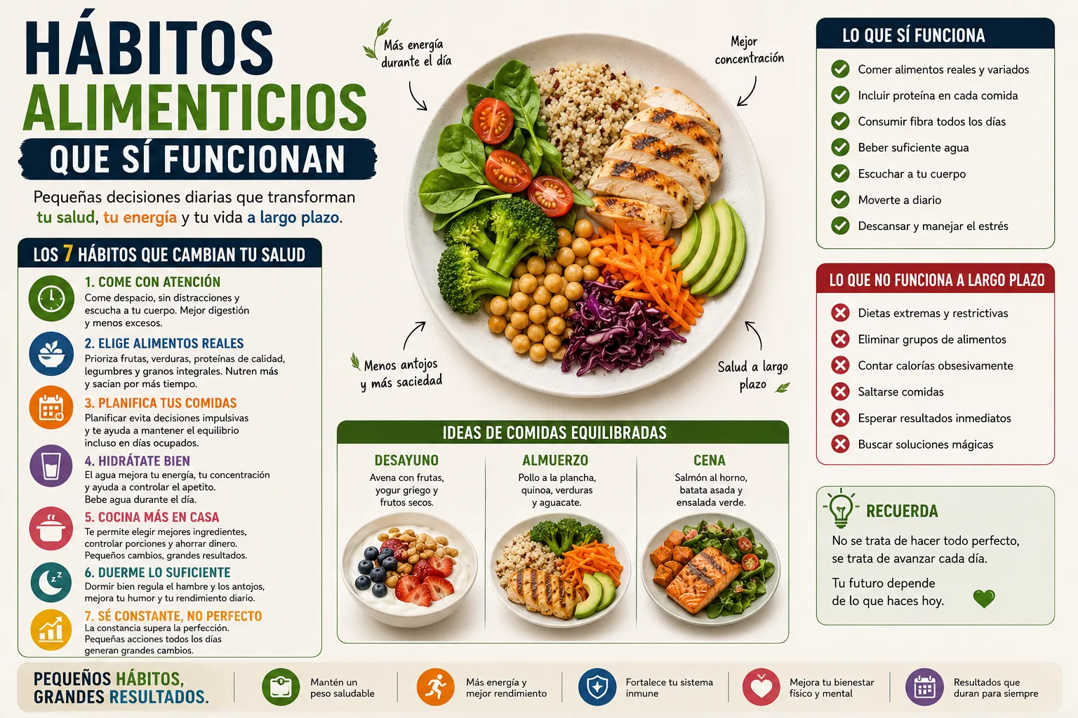 Hábitos alimenticios que sí funcionan