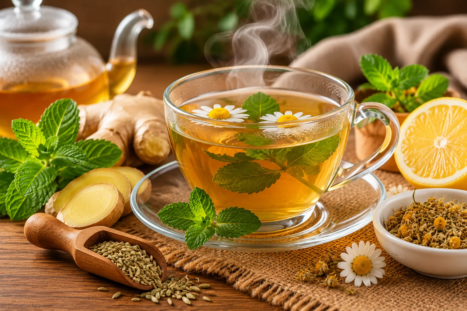 Té digestivo después de comer