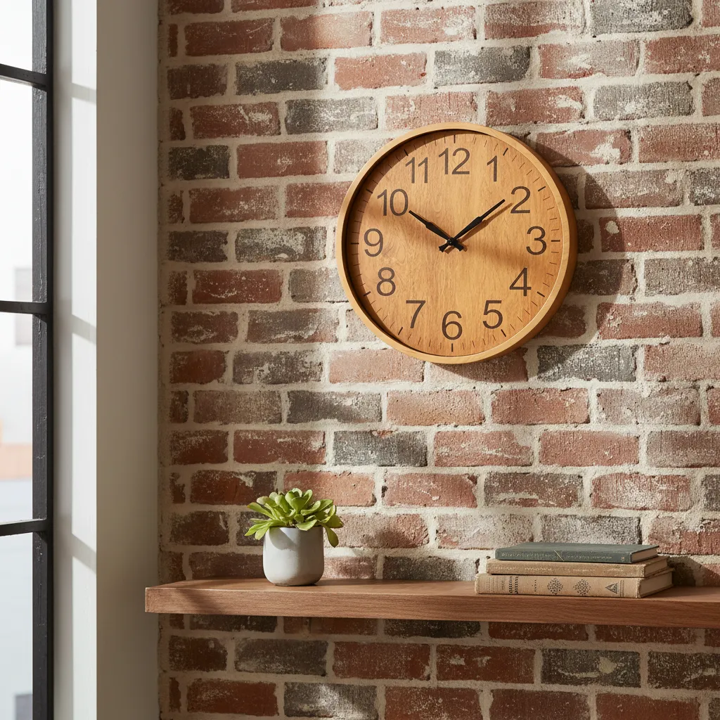 Relogio Estilo Madeira De Parede 30 Cm Rustico Wood